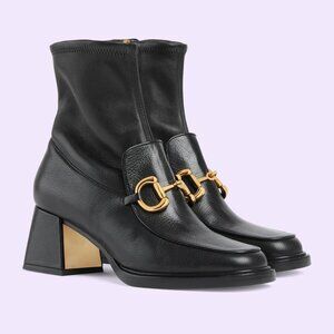 NIB Gucci horsebit black leather ankle Boots - IT 39 US 9